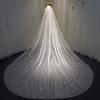 Vestido de noiva principal com véu, chapéu branco estrelado, acessórios para fotografia Xiansen, champanhe retrô, longo, cauda