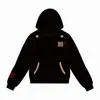 Sudadera con capucha cálida de corte holgado, con parche bordado de letra de diablo divertido y único, top de otoño/invierno con un diseño distintivo