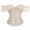 Corsé de Encaje de Comercio Exterior de un Hombro Estilo Corte Sexy Bustier de Ballenas Moldeador de Vestido Cinturilla Soporte de Pecho Prenda Moldeadora