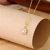 Collar de Girasol para Mujer, Moderno, Sencillo, Versátil, Diseño de Flor de Diamante de Nicho, Cadena para Clavícula, Regalo para Mejores Amigas