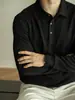 Camisa Polo de Peso Pesado de Doble Cara con Capa de Aire y Mangas Largas para Hombre Primavera 2025 Cuello Solapa Casual de Negocios Ropa de Trabajo Camiseta