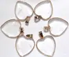 Venta caliente transfronteriza piedra natural ágata piedra de cristal rosa collar con colgante de amor bordeado colgante de corazón de melocotón accesorios de bricolaje