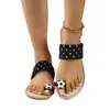Sandalias de Tanga Planas Estilo Europeo y Americano para Mujer, Nuevas de Verano 2026 con Lunares, Chanclas de Lujo de Moda