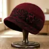 Gorro de Lana Grueso Cálido Anti-Frío para Mujer de Edad Media y Anciana Madre Abuela, Gorro de Punto con Ala Ancha Protección para Orejas