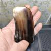 Placa cuadrada negra con flor de 5 mm pieza raspadora Flor Negra cuerno raspador boca única arco cuerno negro africano plano 11x5cm