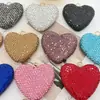 Accesorios para Llavero de Corazón Full Diamond Transfronterizos Colgante para Llave de Coche Colgante en Forma de Corazón Incrustado de Diamantes DIY Encanto para Bolso