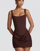 Ropa Nueva para Mujer de Amazon 2026 Vestido Bodycon Sexy de Estilo Francés sin Mangas con Cuello Cuadrado y Cinturón Corto