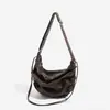 Bolsa Tote de Cordón Plisada Multiusos para Viajes Cotidianos Gran Capacidad Bolsa Tipo Dumpling Textura Suave Bolso de Hombro Cruzado
