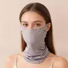Máscara Facial de Seda Personalizada Estilo Fino Primavera/Verão Protetor de Pescoço com Elástico para Orelha Proteção Solar para Dirigir/Andar de Bicicleta Protetor de Pescoço Cor Sólida