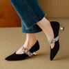 Salto Alto Pontudo Estilo Francês com Design Feminino, Tira Única, Sapatos Mary Jane, Novo Modelo Verão 2025, Scarpins Stiletto Rasos