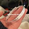 Pulsera de plata de hielo roto, pulsera de plata pura 9999, pulsera de plata esterlina sólida, pulsera de plata rota para mujer, regalo para novia