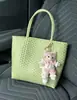 Bolso Tejido Hecho a Mano de Gran Capacidad Estilo Japonés Nuevo de Verano para Mujer, Bolso de Hombro Tote, Bolso Tote para Viajar Estilo Cesta