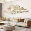 Pintura Decorativa Moderna de Lujo Ligero para Sala de Estar Pintura Paisajística Creativa de Gama Alta Pintura de Luz Luminosa Pared de Fondo de Sofá Pintura Colgante LED