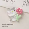 Accesorios de Resina DIY de Dibujos Animados, Pinzas para el Cabello de Gato con Flores de Primavera, Fundas para Teléfono, Hebillas para Zapatos, Llaveros, Colgantes y Decoraciones