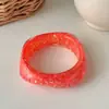 Pulseira Quadrada de Resina com Glitter Exagerado Estilo Europeu e Americano para Mulheres, Joia de Pulseira de Resina Colorida Dopamina Fresca