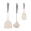 Espátula de Silicona para Cocinar para Uso Doméstico, Específica para Sartenes Antiadherentes, Resistente a Altas Temperaturas, Cuchara de Cocina, Cuchara para Sopa, Espátula, Juego de Utensilios de Cocina de Grado Alimenticio, Longitud Extendida