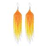 Pendientes de cuentas de estilo bohemio europeo y americano color tejido a mano borla larga pendientes de cuentas Miyuki venta al por mayor