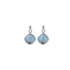 Pendientes de botón Yilu de Plata de Ley S925 con Aguamarina, Versátiles Cuadrados Geométricos Azules Frescos y Elegantes Pendientes de Plata