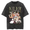 Tamanho Europeu Transfronteiriço Naruto Hip Hop Oversized Lavado Anime Camisetas m