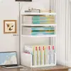 Soporte para Libros Caja de Almacenamiento para Escritorio Libros Papeles de Examen Papelería Portalápices Estante de Almacenamiento Integrado para Escritorio Estudiantil Estante de Almacenamiento para Aprendizaje