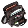 Bolso Cruzado Simple Transfronterizo para Hombre, Bolso de Hombro de Alta Gama para Viajes Diarios, Bolso Multifuncional Casual de Cuero Genuino Piel de Vaca Crazy Horse