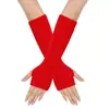 Guantes Largos de Lana Transfronterizos Otoño e Invierno para Hombres y Mujeres, Mangas Falsas, Mangas para Brazos Calientes Europeas y Americanas de Medio Dedo Sin Dedos, Guantes de Punto, Coloridos