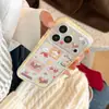 Capa de celular de desenho animado de Dachshund para Apple 18pm, iPhone 17, com design estilo diário e tema de comida, cobertura total para 16, e uma moldura amarela para 15