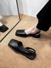 Sandalias Baotou 2025 para Mujer, Nuevo Estilo de Celebridad de Internet, Versátiles, de Moda, Muy Populares, con Estampado de Cebra, Diseño de Una Sola Tira