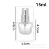 Botellas dispensadoras de perfume de vidrio transparente de 15 ml al por mayor del fabricante, botellas de perfume vacías de pequeña capacidad, botellas dispensadoras de muestras cosméticas