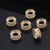 Chapado en Oro de 14K Cuentas Espaciadoras de Zircón Soporte de Flor para Pulsera DIY Collar Joyería Tejida a Mano Soporte de Cuentas para Joyería Listo para la Venta