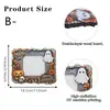 Marco de fotos de madera temático de fantasmas y calabazas retro de Halloween con un ambiente festivo para decoración del hogar