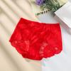 Encaje para mujer de talle medio sin costuras ultradelgado levanta glúteos talla extra gordo mm200 kg caliente hueco sexy triángulo malla