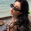 Óculos de Sol Novos de 2025 com Lentes Curvas Olho de Gato Femininos de Alto Nível com Proteção UV Óculos de Sol Versáteis Óculos de Sol de Fronteira