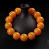 Pulseira de Âmbar Material Russo Estilo Masculino e Feminino Pulseira Amarela Gordura de Frango Material Russo Mar Báltico Novo Estilo Âmbar Amarelo Pulseira Autêntica Wenwan