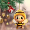 Nuevo Lindo Set de Abeja Aturdida Decoración de Coche Adorno Colgante para Espejo Retrovisor de Coche Regalo Adorno para Árbol de Navidad