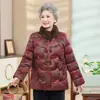 Ropa de Algodón para Abuela Ropa de Invierno Ropa Gruesa con Felpa para Personas de Mediana Edad y Mayores Chaqueta de Algodón Cálida para Mujer Ropa de Mamá Ropa de Algodón Cálida Traje Tang para Señora Mayor Chaqueta de Algodón