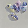 Tomoni pegatinas para uñas doradas sin pérdida cooperación pegatinas para uñas retro japonesas al por mayor dragón de porcelana azul y blanca MS532
