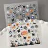 Adesivos de Halloween Embossados Transfronteiriços 3D Impermeáveis Abóbora Fantasma Gato Preto Múmia Adesivos DIY para Nail Art Modelo Sl