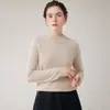 Suéter de cachemir 100% puro sin costuras para mujer, cuello semi alto, mangas raglán, corte ajustado, suéter base de cachemir tejido amigable con la piel