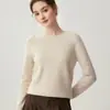 Suéter 100% Cachemir Puro Otoño Invierno Nuevo Cuello Redondo Tejido Holgado Capa Base Suave Pegajoso Suéter Deslizante Suave Pegajoso