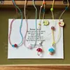 Colar Pingente de Cachorrinho de Cerâmica de Desenho Animado com Contas para Mulheres Dopamina Colorido Longo Ajustável Corrente de Moletom Acessório Versátil