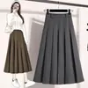 Falda de Traje de Otoño Talla Grande para Mujer mm Gordita Falda Plisada Cintura Alta Aspecto Adelgazante Falda Línea A Falda que Cubre la Cadera 7369 #