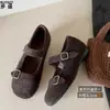 Nuevos Zapatos Mary Jane de Lana Grises para Mujer Otoño 2026 que Aumentan la Altura con Suela Suave, Cómodos y No Cansan para el Uso Diario