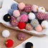 Cuentas de Bolas de Lana de Cordero Sintética de 15 mm Colgante de Bola de Felpa Esponjosa Accesorios para Joyería DIY Accesorios para el Cabello Materiales para Pendientes
