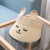 Sombrero de copa vacía para niños de primavera y verano, sombrero de dibujos animados con orejas de conejo super lindo para niños y niñas, lindo parasol con visera
