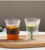 Vaso de vidrio de borosilicato alto con grano vertical, resistente al calor, no explota, Vaso para leche con vaso espaciador, Vaso para café, Vaso para leche