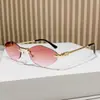 Novos Óculos de Sol Fashion Diamante Sem Aro com Armação de Metal, Óculos de Alta Qualidade, Óculos Retrô Poligonais de Armação Pequena