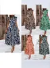 2026 Ropa de Mujer Transfronteriza Europea y Americana Verano Nueva Moda Vestido de Hada Estampado con Mangas Volantes y Lazo