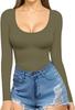Camiseta Sexy de Manga Larga con Escote Bajo Ajustada a la Figura con Lazo en la Cintura para Mujer Estilo Europeo y Americano Amazon 2024