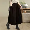 Pantalones de pana de pierna ancha para mujer, estilo otoño 2026, pantalones de algodón acanalado, pantalones de linterna artísticos adelgazantes holgados